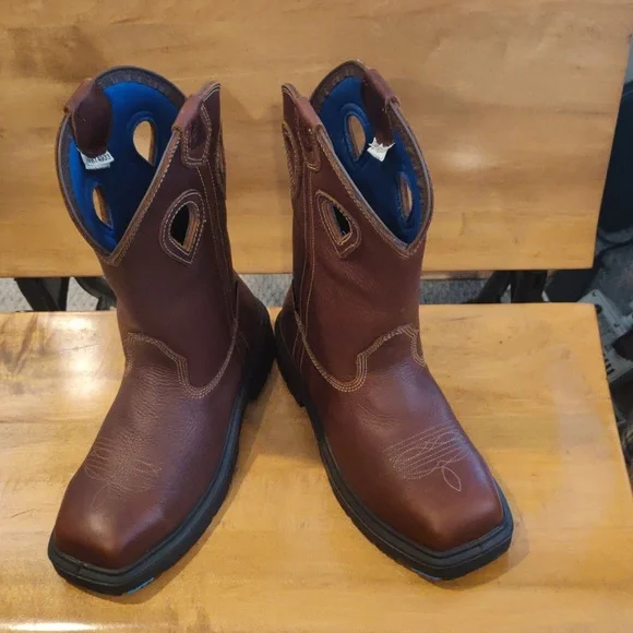 Steel Blue Heeler men's 8.5 cowboy style steel toed work boots 813945 brown - Picture 3 of 15